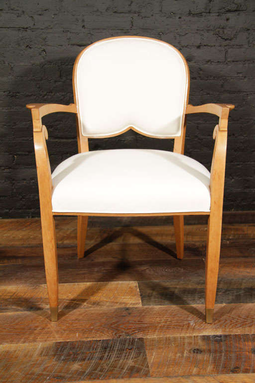 French Set of Six Art Deco Armchairs by Leleu