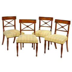 Antique Set of Four Early 19th Century Mahogany Side Chairs
