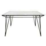 Metal and Glass Dining Table (Indoor or Outdoor)