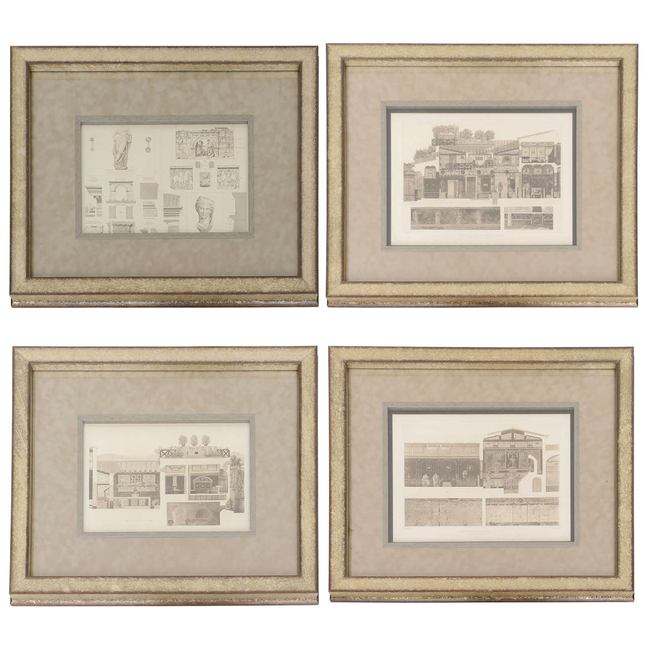 Set of Four Architectural Engravings in the Manner of Piranesi For Sale