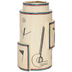 Robert Lallemant French Art Deco Ceramic Vase, 1928