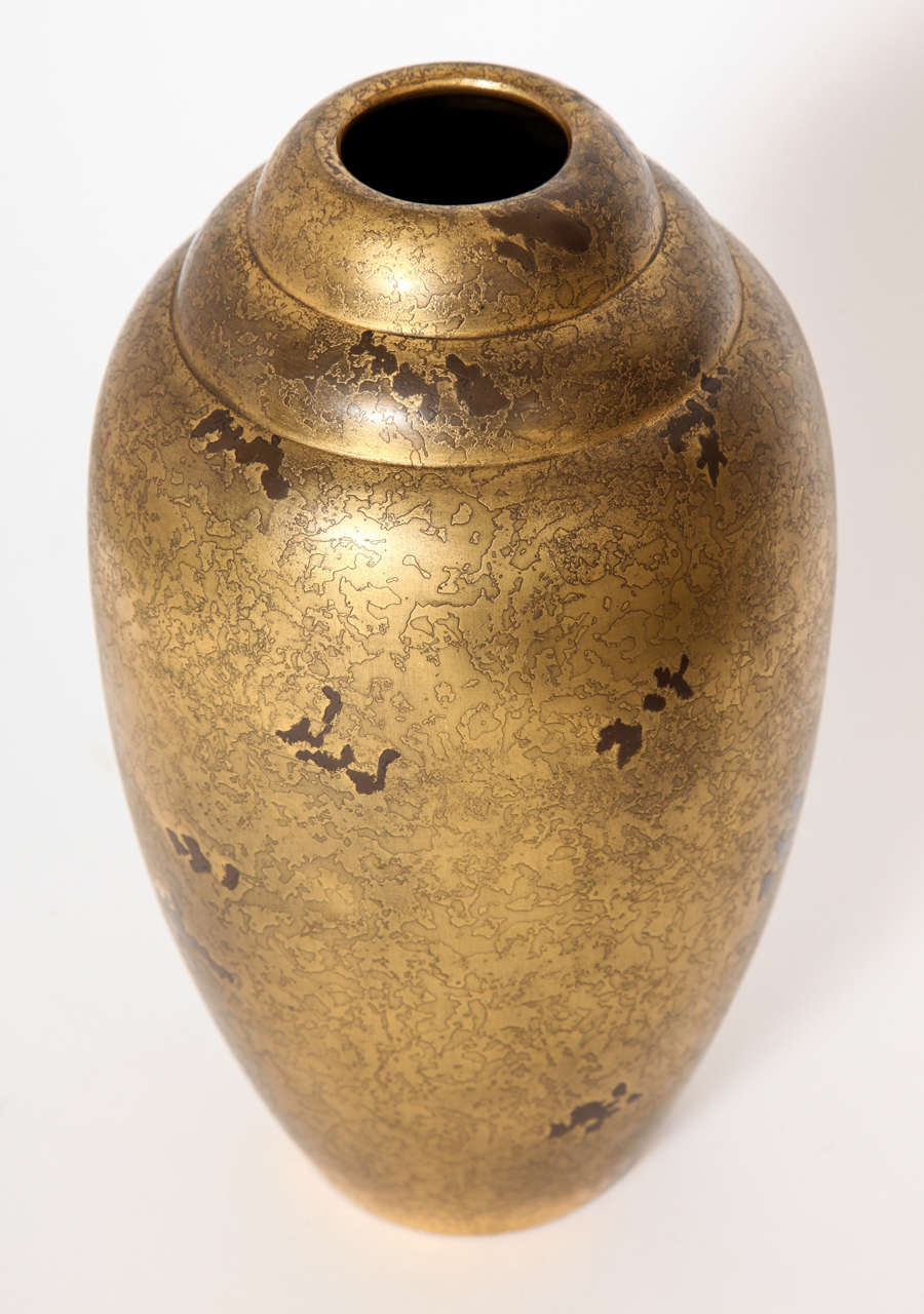 Christofle French Art Deco Dinanderie Vase ca. 1925 In Excellent Condition For Sale In New York, NY