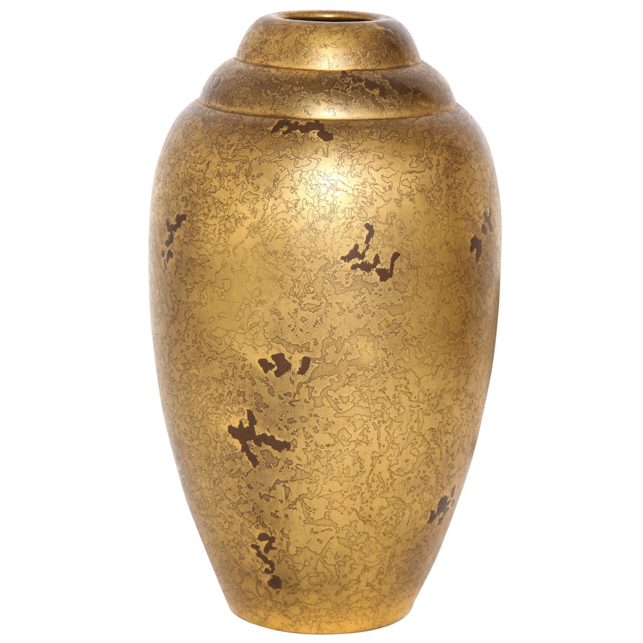 Christofle French Art Deco Dinanderie Vase ca. 1925 For Sale