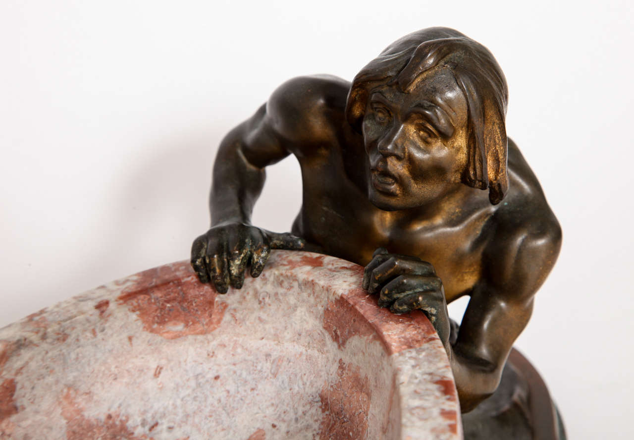 Bronze and Marble Centerpiece, Barbedienne Foundry, 1900. In Excellent Condition For Sale In New York, NY