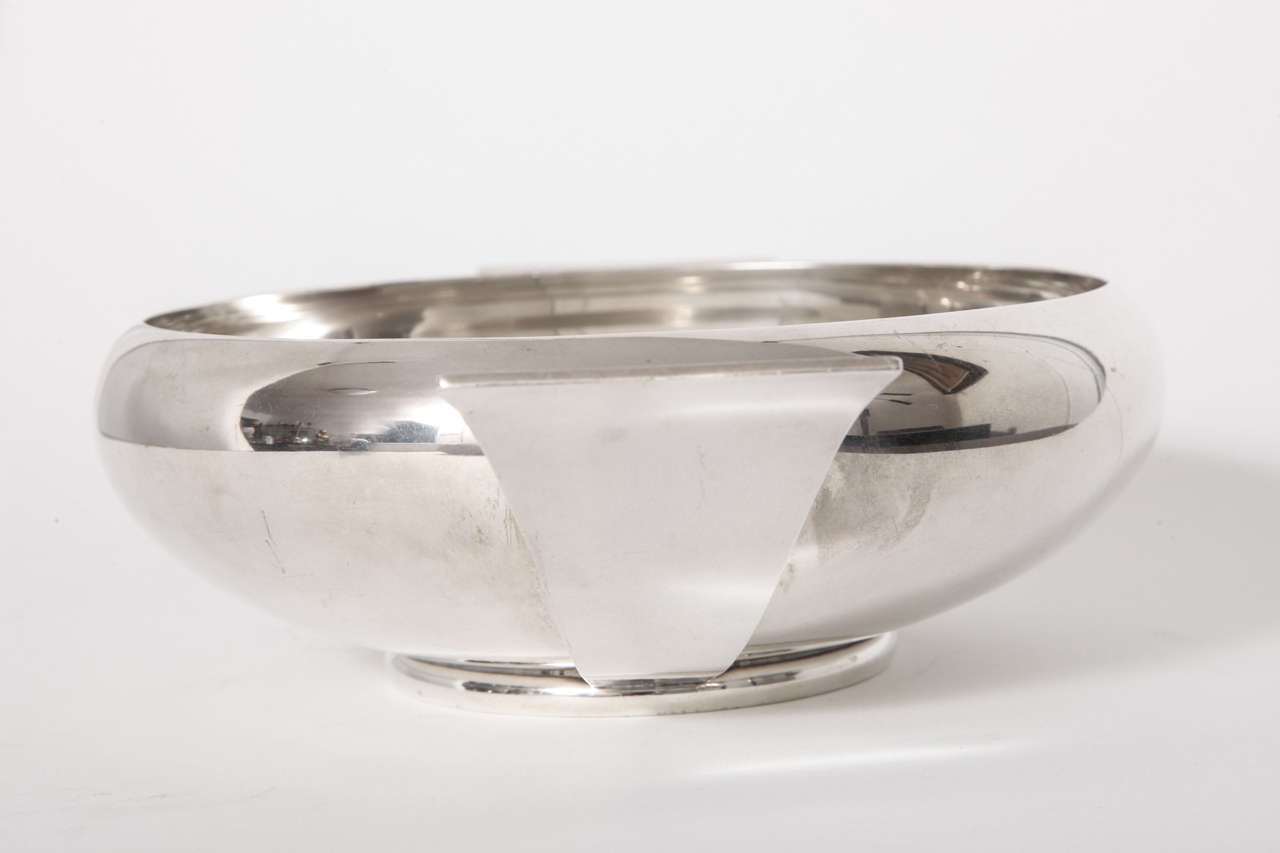 Allan Adler Hand Made Sterling Handled Bowl In Excellent Condition For Sale In New York, NY