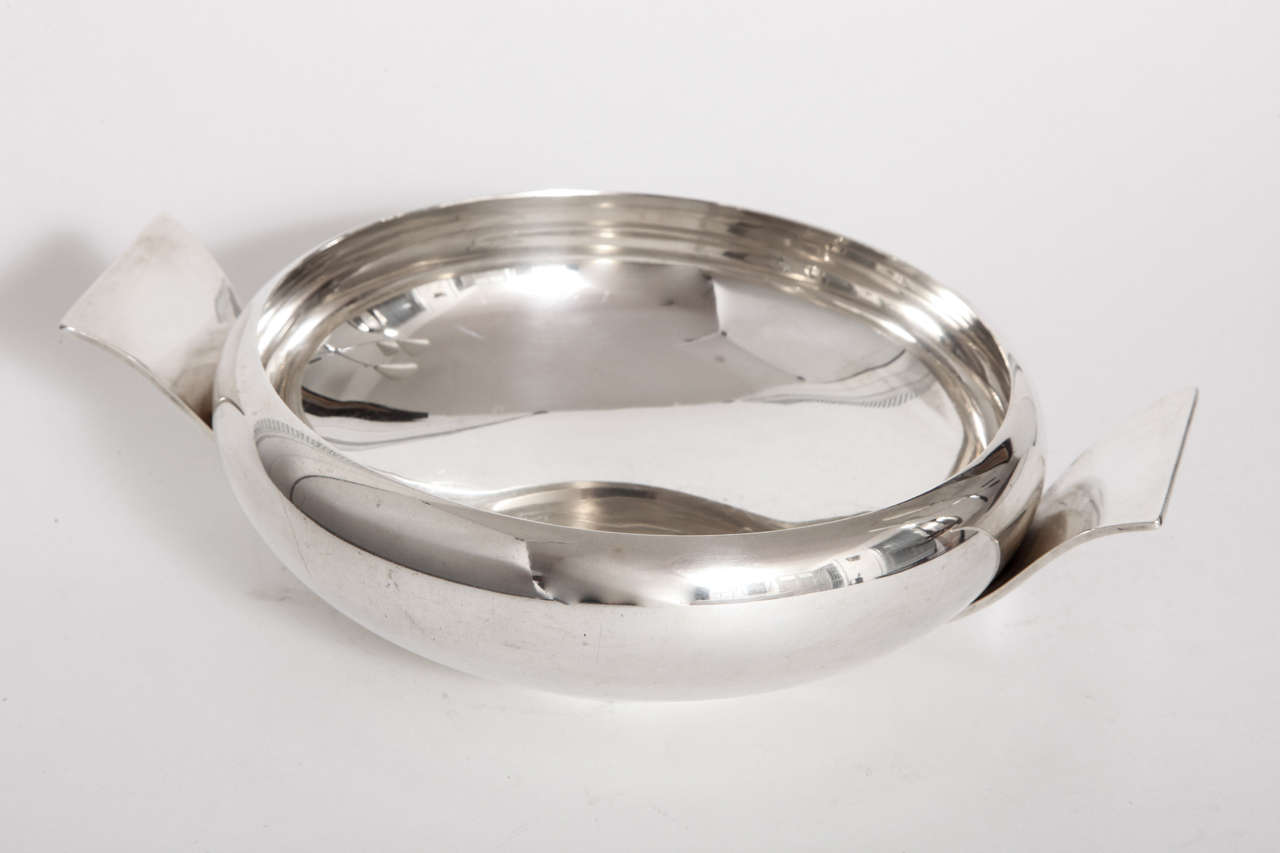 Mid-20th Century Allan Adler Hand Made Sterling Handled Bowl For Sale