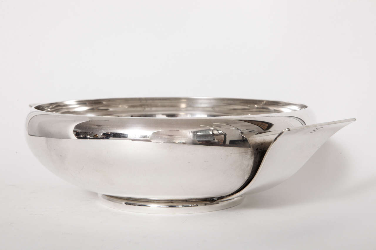 Modern Allan Adler Hand Made Sterling Handled Bowl For Sale