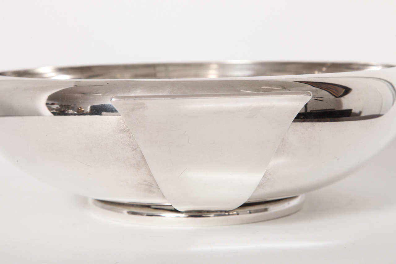 Allan Adler Hand Made Sterling Handled Bowl In Excellent Condition For Sale In New York, NY