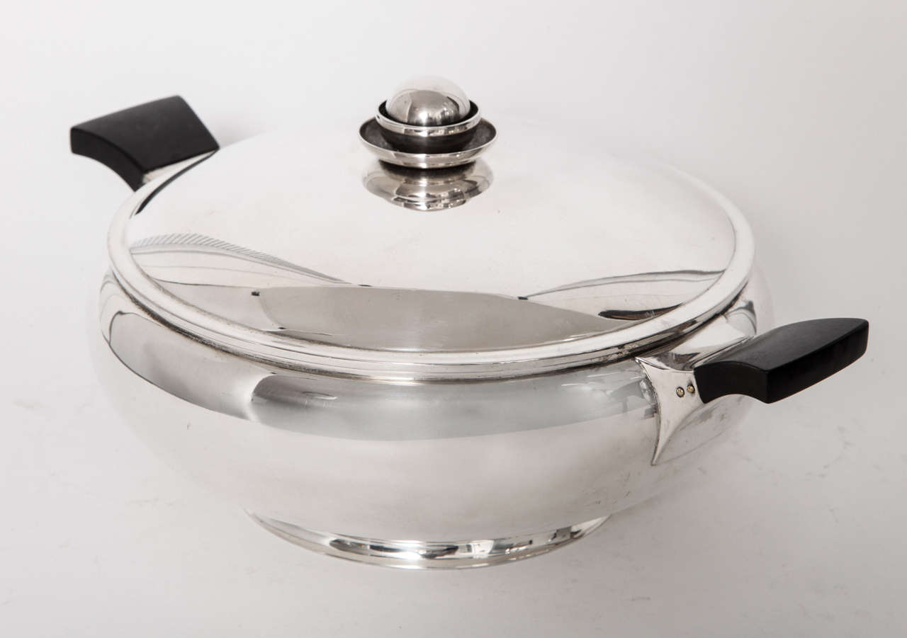 Carl M. Cohr, Art Deco Sterling and Bakelite Covered Centerpiece, Denmark