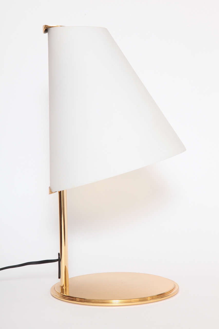 Fontana Arte Brass And Frosted Glass Table Lamp