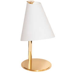 Vintage Fontana Arte Brass And Frosted Glass Table Lamp