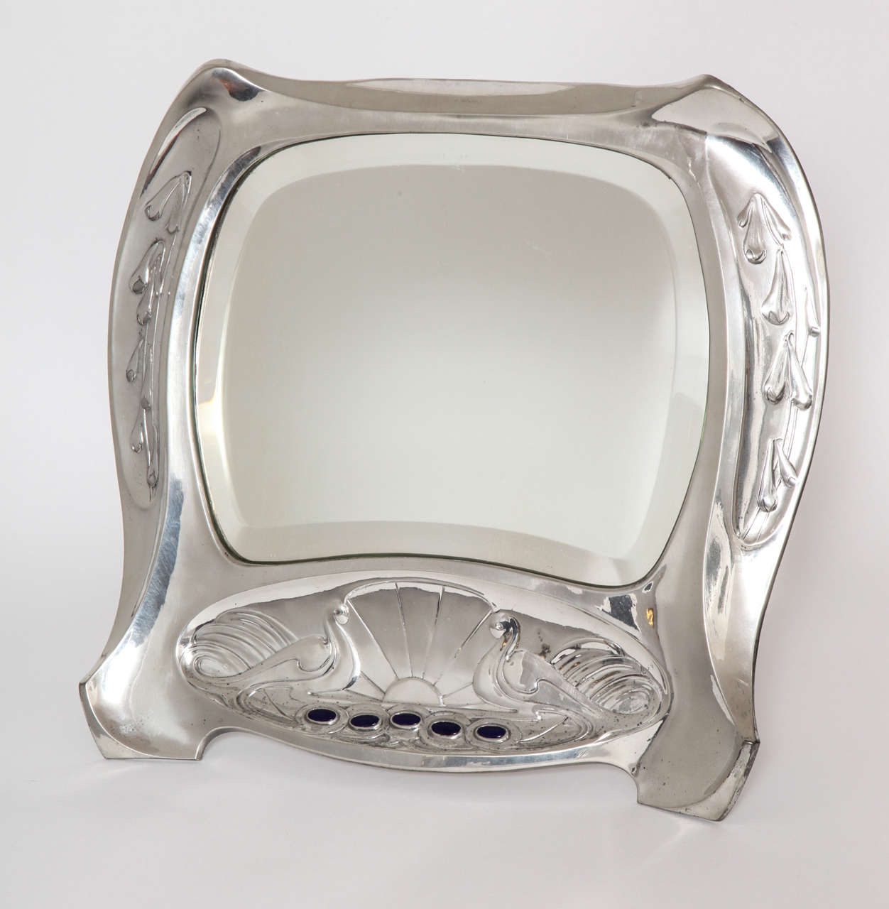 Art Nouveau Pewter and Glass Jugendstil, "Osiris" Table Mirror, 1902