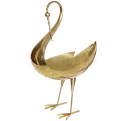Franz Hagenauer Monumental Hand-hammered Brass Sculptural Bird, 1950