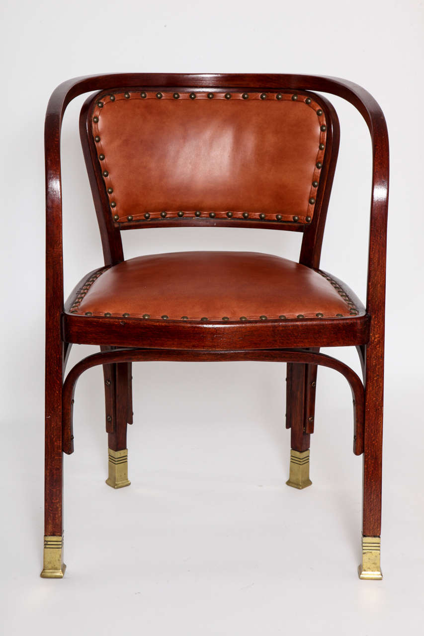 Austrian Vienna Secessionist Bentwood Chair Designed by Gustav Siegel For Sale