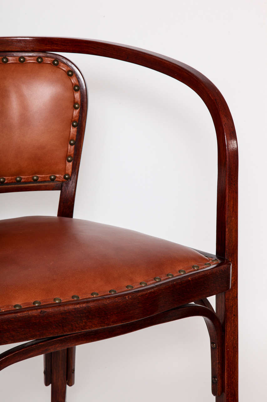 Vienna Secessionist Bentwood Chair Designed by Gustav Siegel In Excellent Condition For Sale In New York, NY