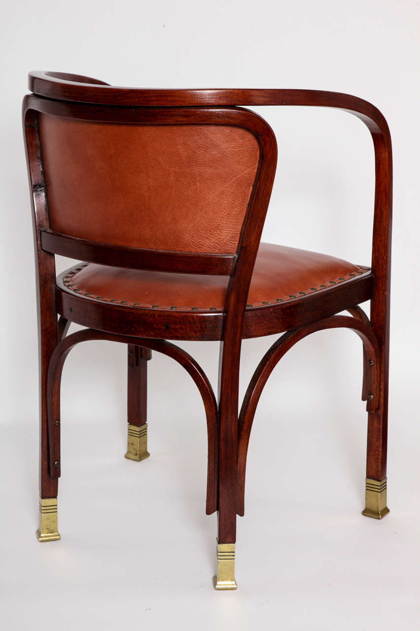 Vienna Secessionist Bentwood Chair Designed by Gustav Siegel For Sale 2