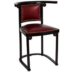 Josef Hoffmann, Cabaret Fledermaus Chair, Stained Beech and Leather, 1905