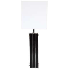 American 1970's Wood And Nickel Plated Table Lamp, Circa 1970 6