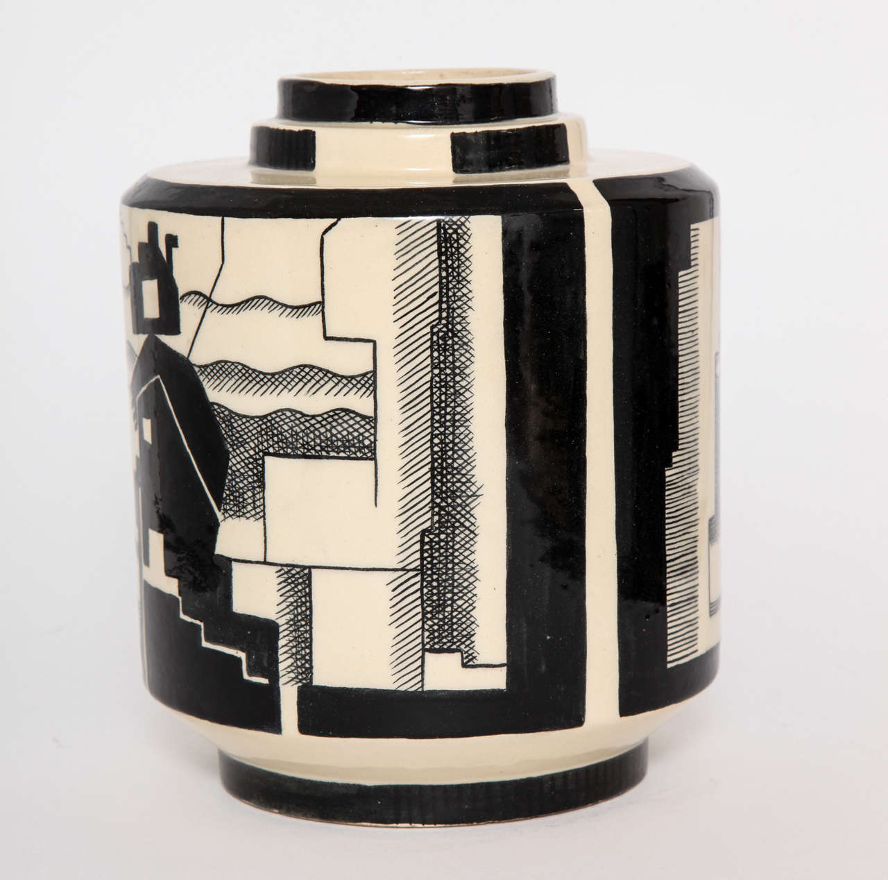 Robert Lallemant French Art Deco Ceramic Vase, 1928 In Excellent Condition In New York, NY