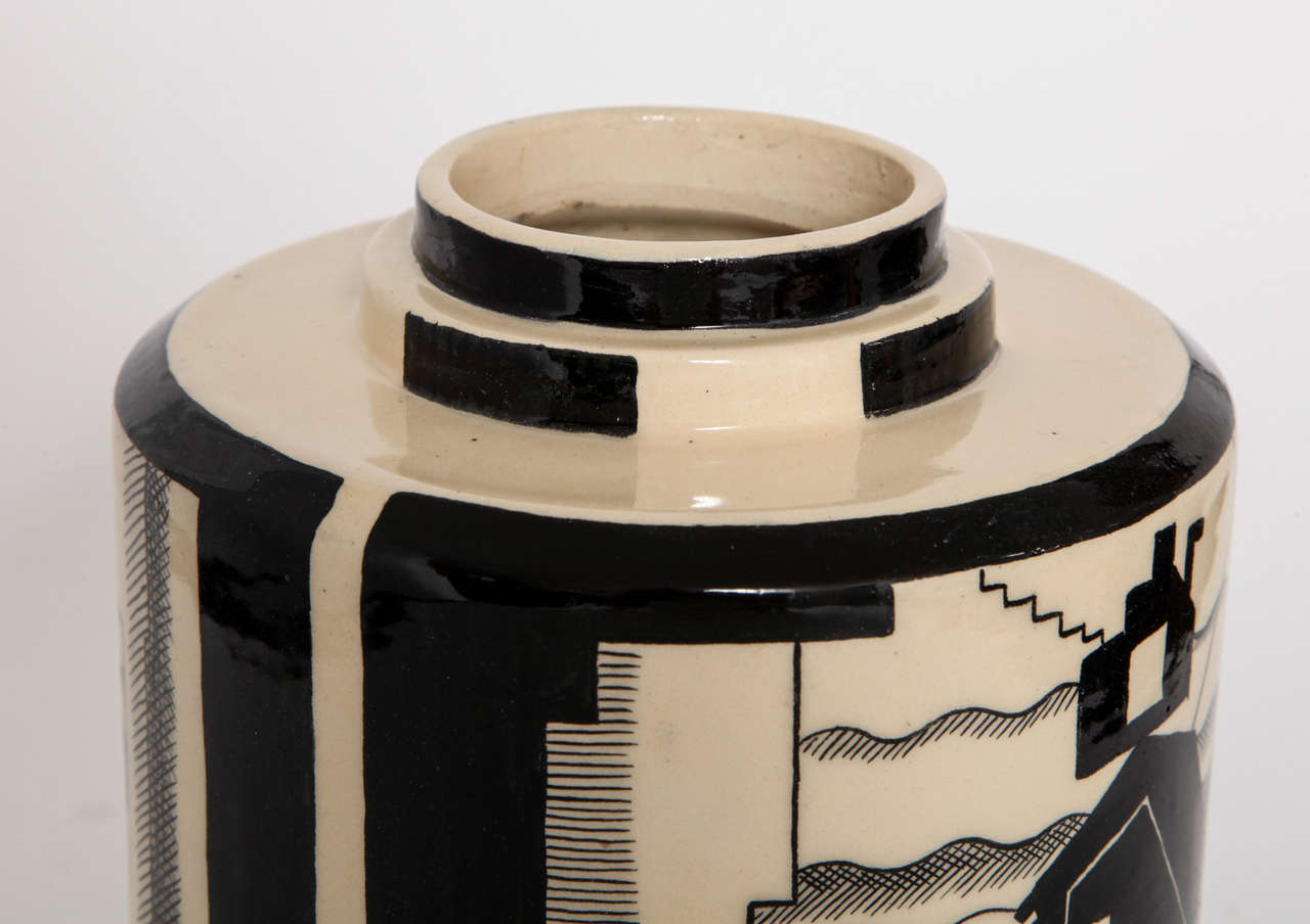 20th Century Robert Lallemant French Art Deco Ceramic Vase, 1928