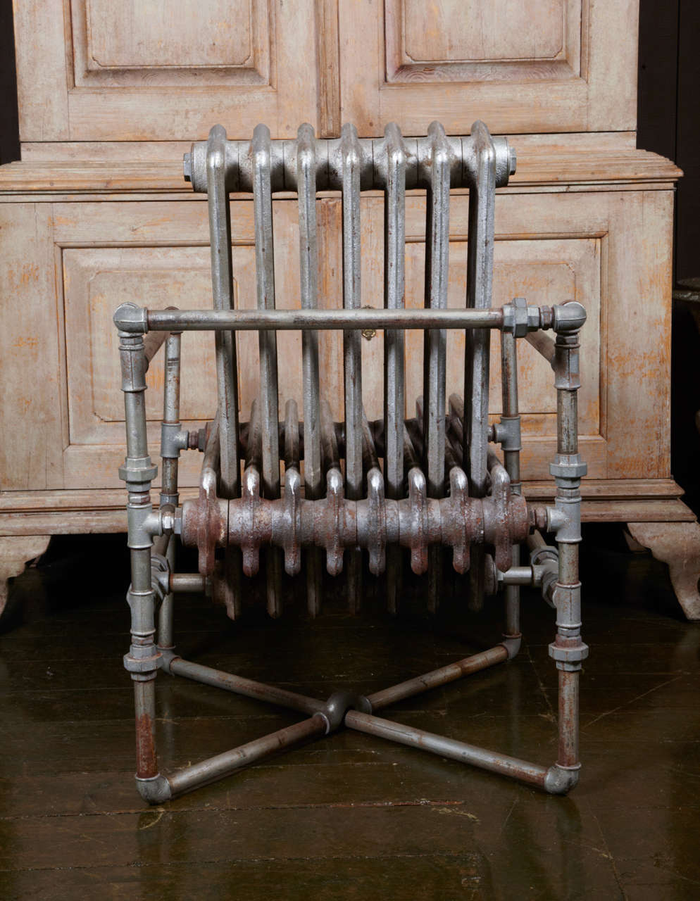 Modernist Armchair Made of Cast Iron Heaters 1