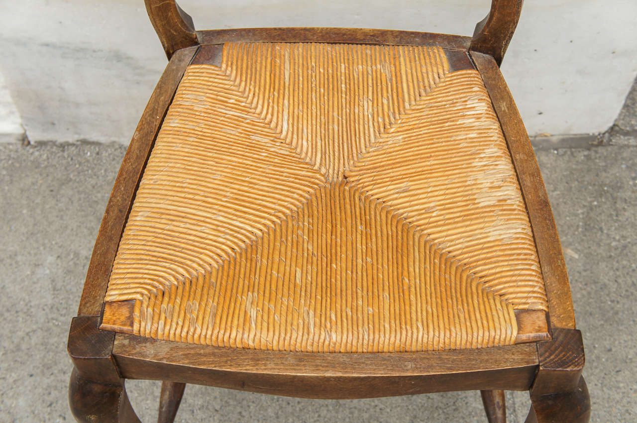 Wood Set of Four Country French Chairs