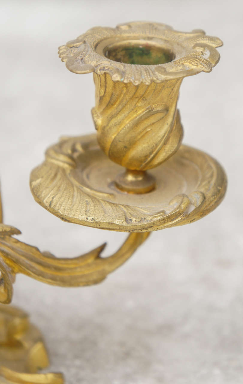 Two Bronze Louis XVI Candlesticks In Excellent Condition For Sale In Hudson, NY