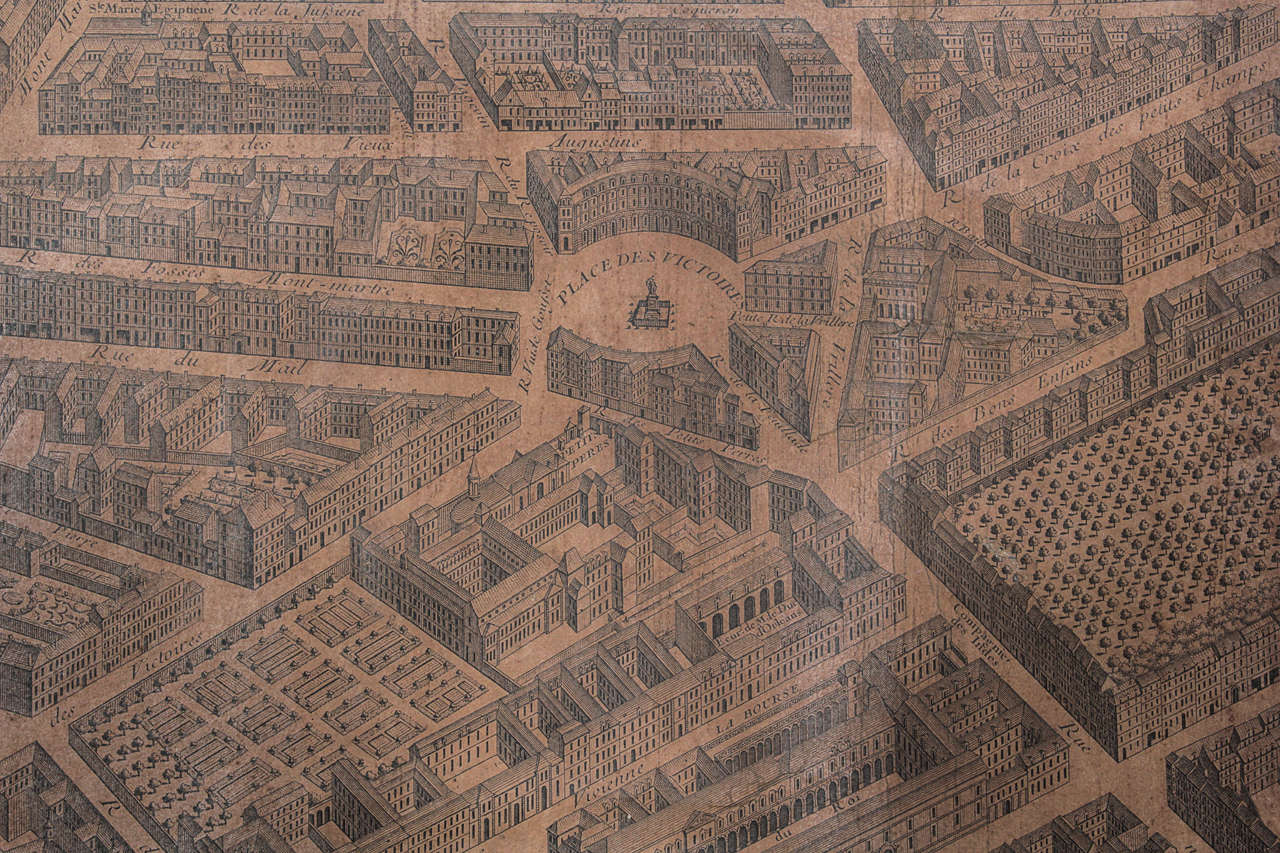 18th Century and Earlier 18th Century Footprint Paris Map For Sale