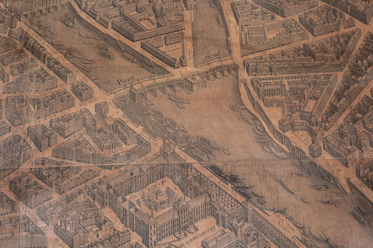 18th Century Footprint Paris Map For Sale 1