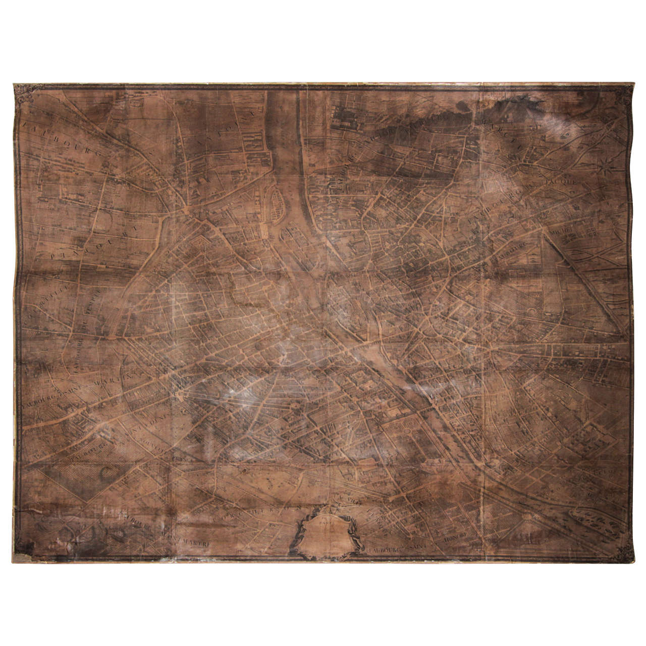 18th Century Footprint Paris Map For Sale
