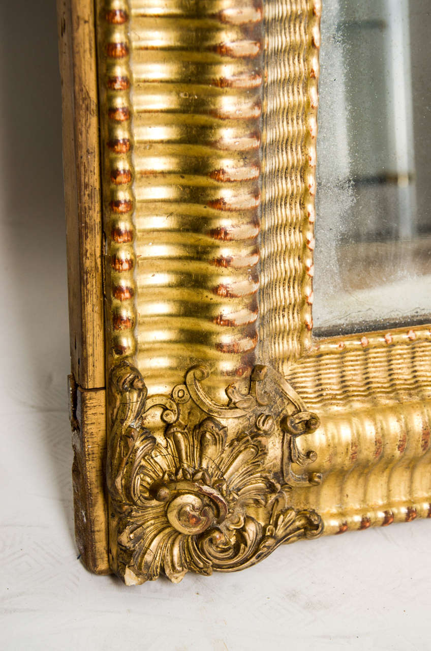 Large 19th Century Gilt Mirror In Excellent Condition In Paris, FR