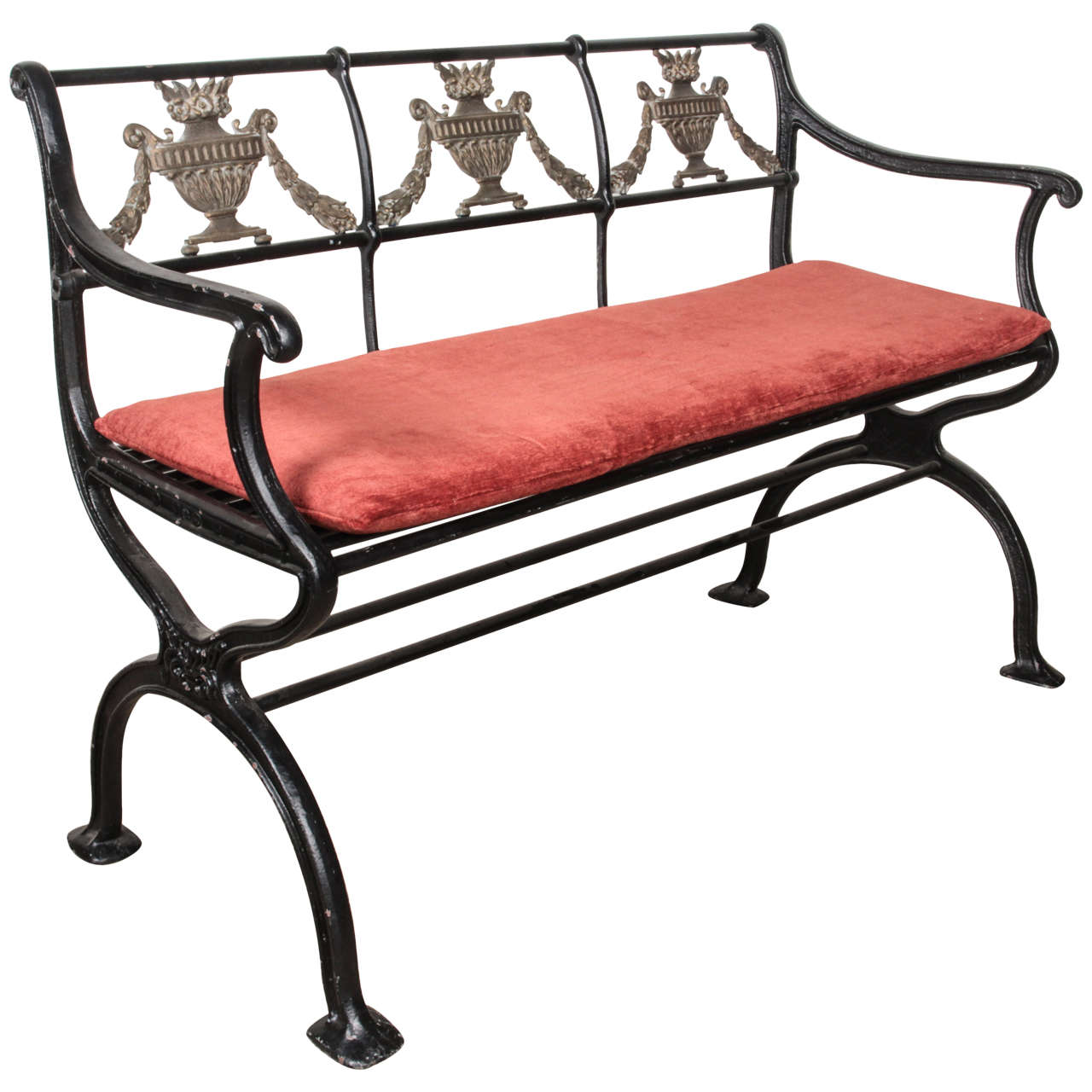 Set of Cast Iron and Bronze Garden Furniture For Sale