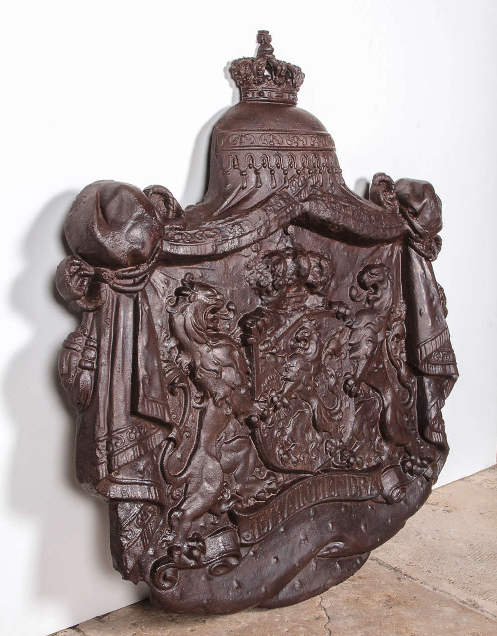 Mid-20th Century Dutch Cast Iron Coat of Arms For Sale