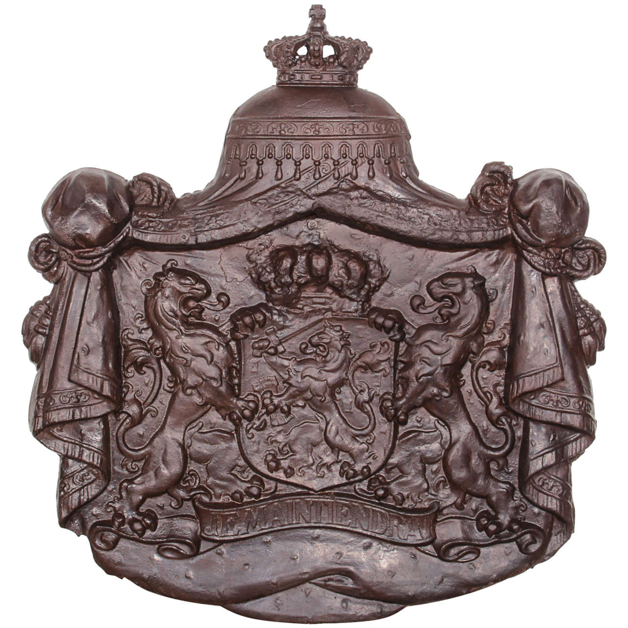 Dutch Cast Iron Coat of Arms For Sale