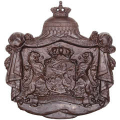Vintage Dutch Cast Iron Coat of Arms
