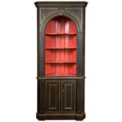 Antique Painted Hand Made Primative Style Corner Cupboard