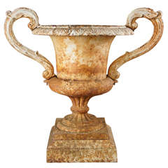 French Form American Signed Cast Iron Vase, Buffalo, NY, circa 1900