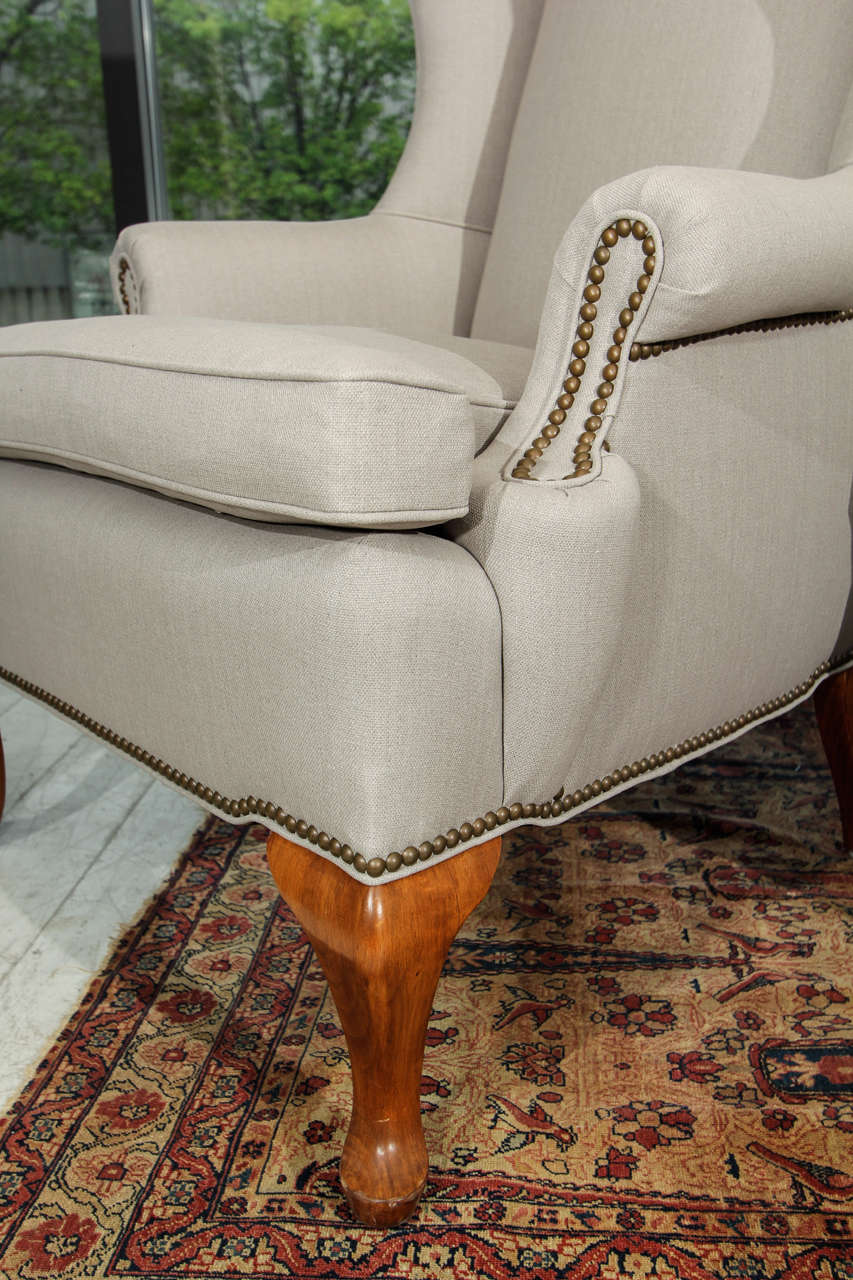 wingback chair with nailhead trim