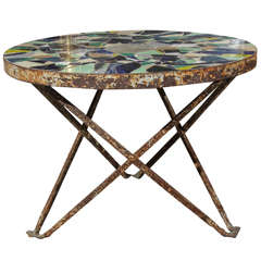 Folk Art Iron Mosaic-Top Table