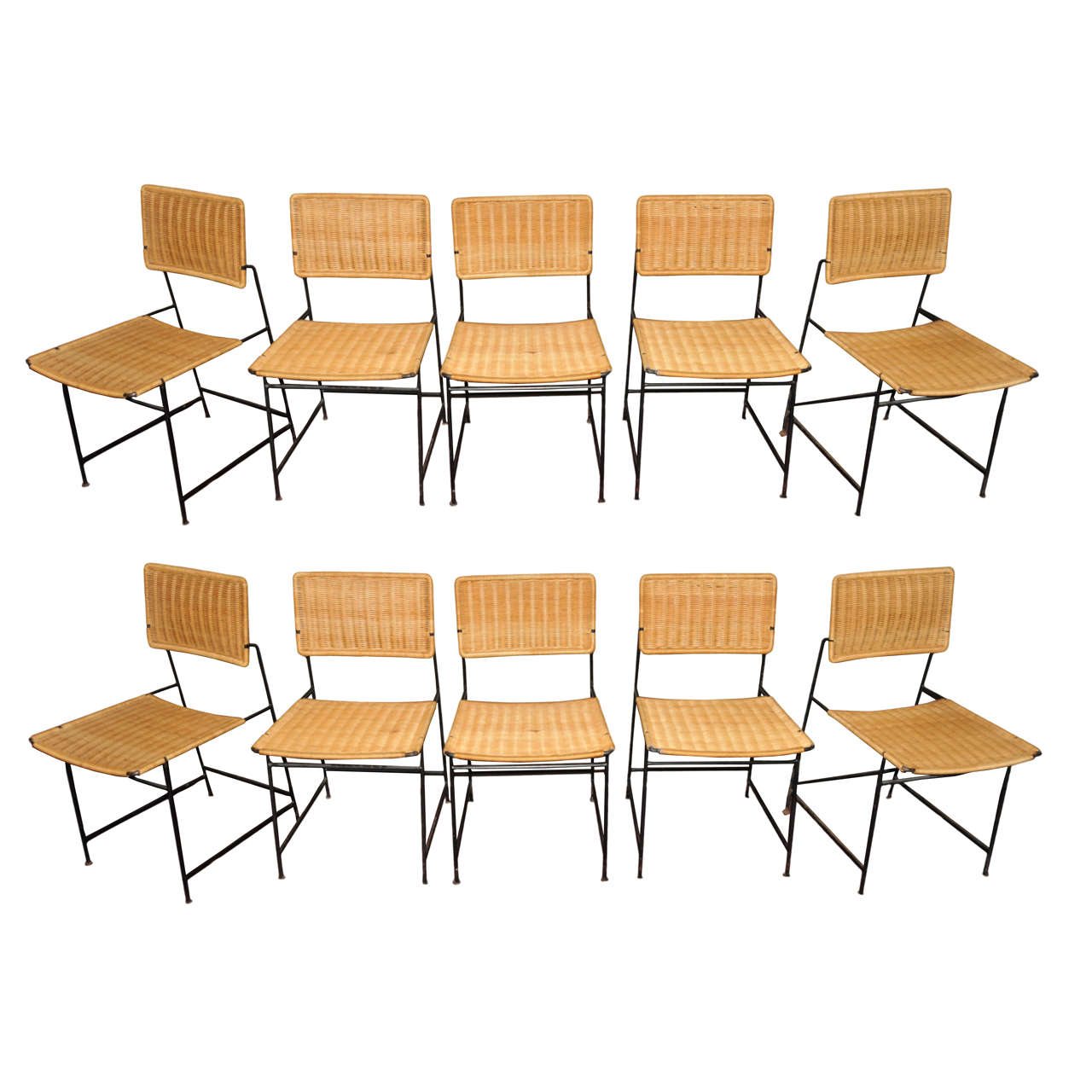 Set of Ten 1950's Chairs For Sale