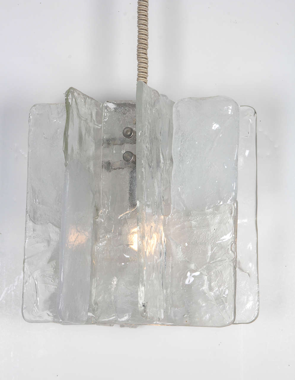 Italian Pendant with Thick Glass Slabs by Carlo Nason, Mazzega In Excellent Condition In New York, NY