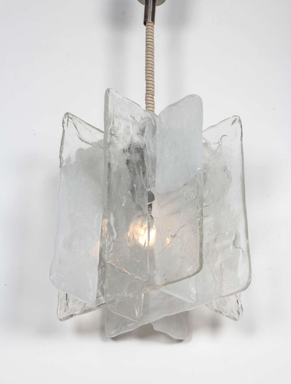 Italian Pendant with Thick Glass Slabs by Carlo Nason, Mazzega 1