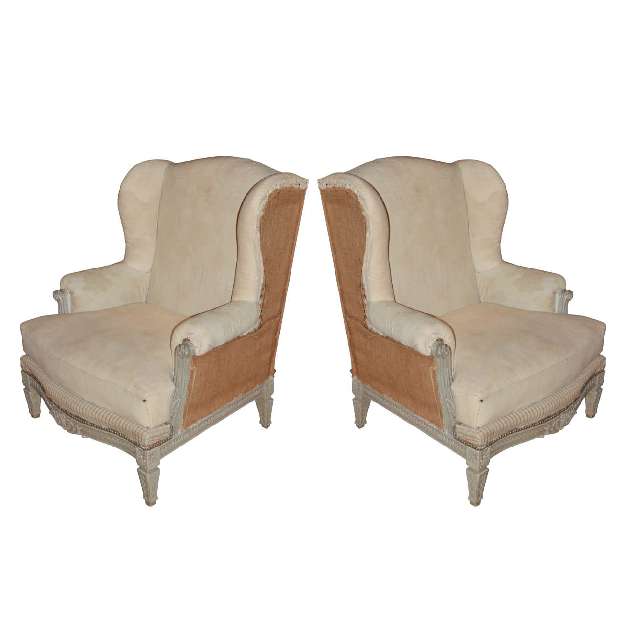 Pair of 1920's Bergere Armachairs For Sale