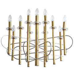Sciolari Brass Modernist Chandelier 6