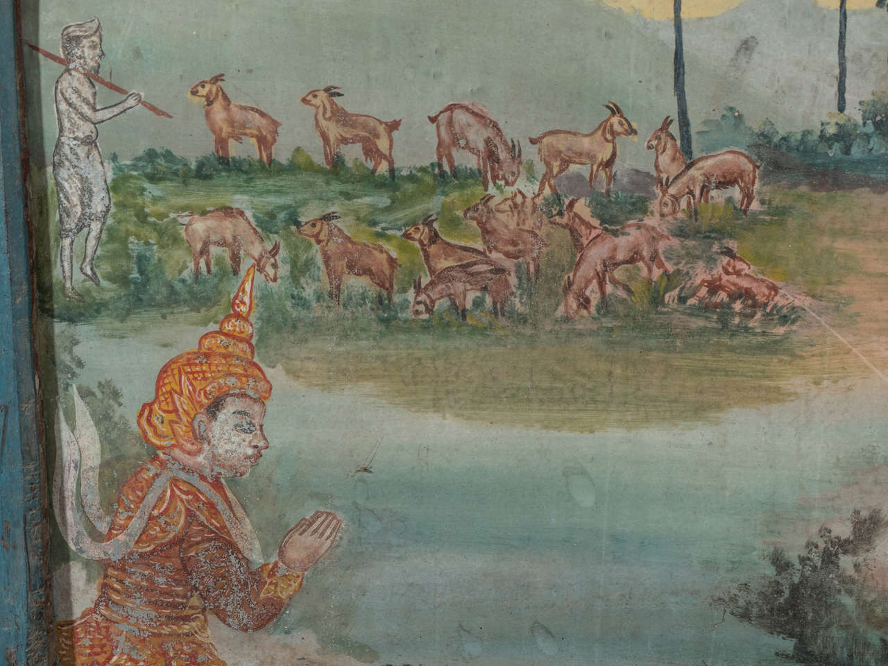 Burmese Temple Painting on Tin In Good Condition In New York, NY