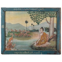 Burmese Temple Painting on Tin