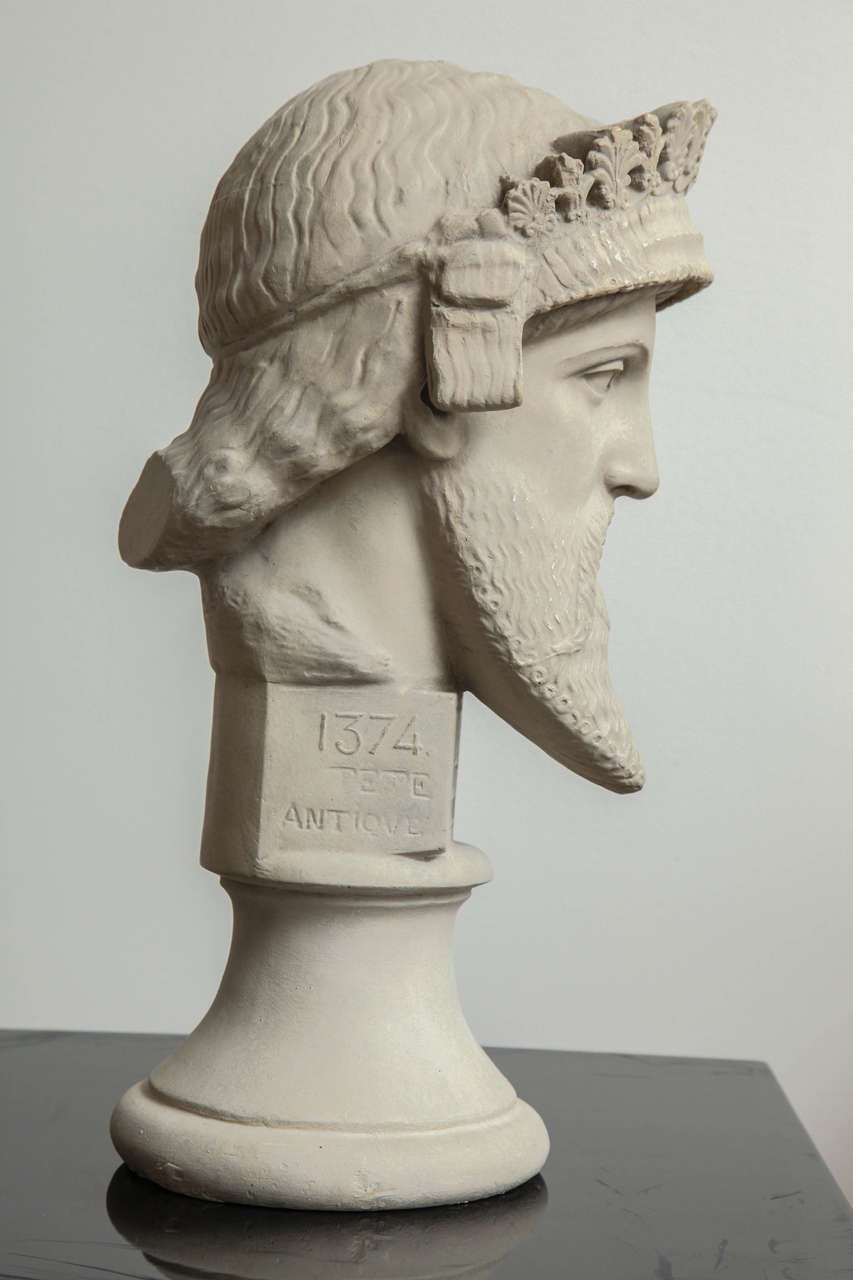 English Baroque Style Plaster Cast Bust of Jupiter Trophonius