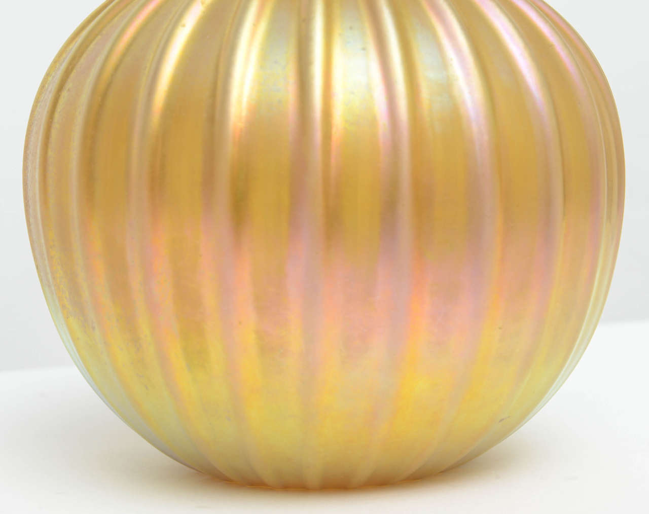 Late 20th Century Gold Iridescent Murano Vase