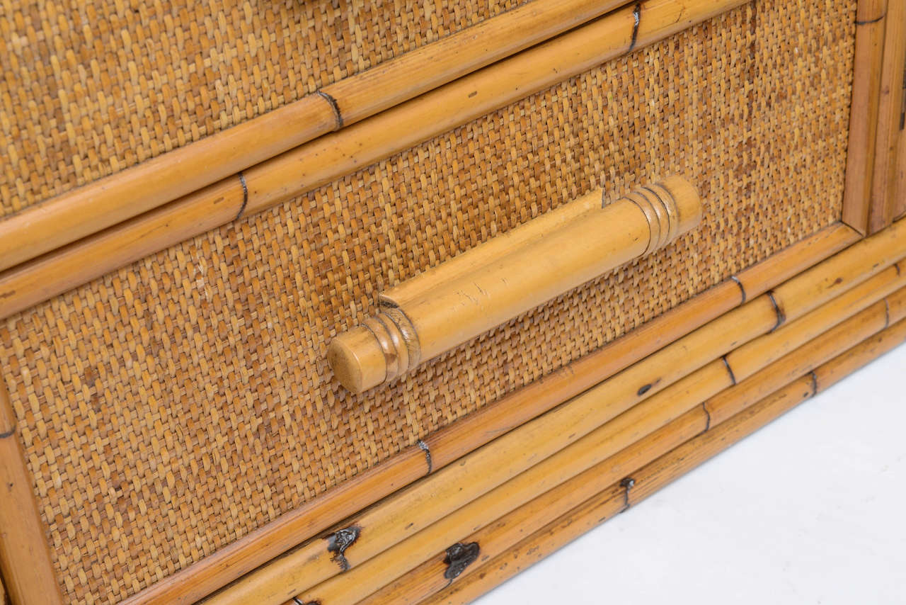 Rattan Dresser or Credenza with Six Drawers 6
