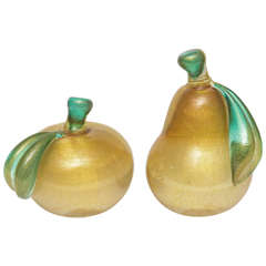 Murano Art Glass Apple and Pear